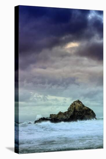 Blustery Seascape Mood at Pfieffer Beach - Big Sur-Vincent James-Stretched Canvas