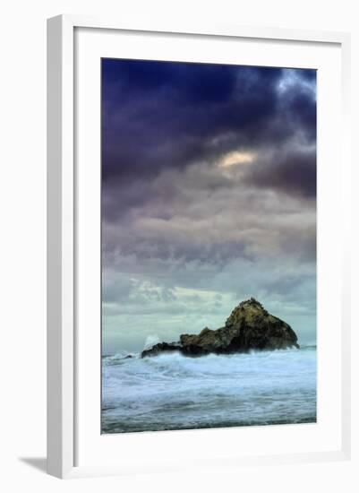 Blustery Seascape Mood at Pfieffer Beach - Big Sur-Vincent James-Framed Photographic Print