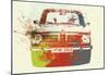 BMW 2002 Front Watercolor 2-NaxArt-Mounted Poster