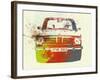 Bmw 2002 Front Watercolor 2-NaxArt-Framed Art Print