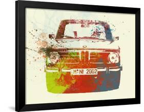 Bmw 2002 Front Watercolor 2-NaxArt-Framed Art Print