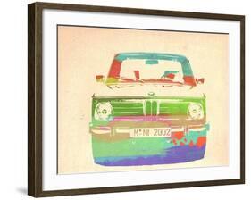 Bmw 2002 Front Watercolor 3-NaxArt-Framed Art Print