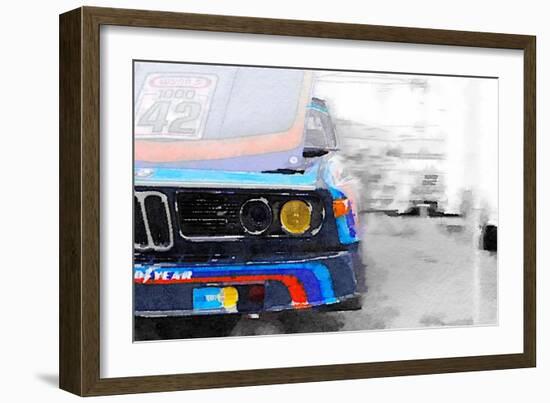 BMW Lamp and Grill Watercolor-NaxArt-Framed Art Print