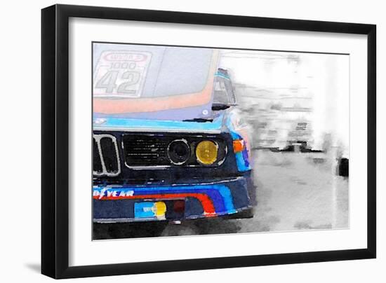 BMW Lamp and Grill Watercolor-NaxArt-Framed Art Print