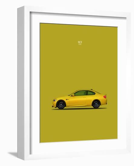 BMW M3 E92 Yellow-Mark Rogan-Framed Art Print