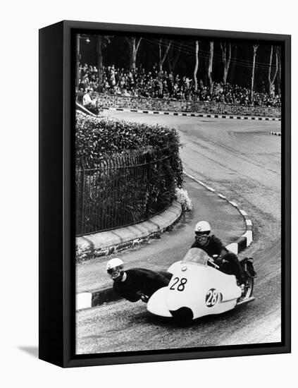 Bmw Motorbike and Sidecar Combination, 1957-null-Framed Stretched Canvas