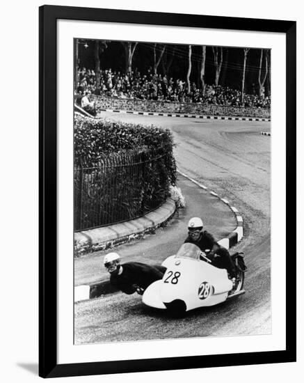 Bmw Motorbike and Sidecar Combination, 1957-null-Framed Photographic Print