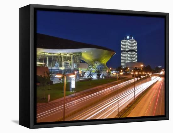 Bmw Welt and Headquarters Illuminated at Night, Munich, Bavaria, Germany, Europe-Gary Cook-Framed Stretched Canvas