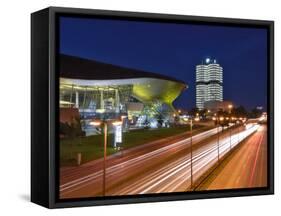 Bmw Welt and Headquarters Illuminated at Night, Munich, Bavaria, Germany, Europe-Gary Cook-Framed Stretched Canvas