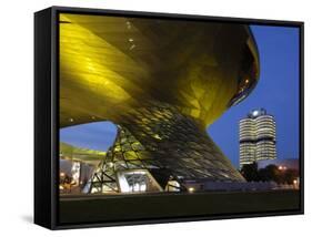 Bmw Welt and Headquarters Illuminated at Night, Munich, Bavaria, Germany, Europe-Gary Cook-Framed Stretched Canvas