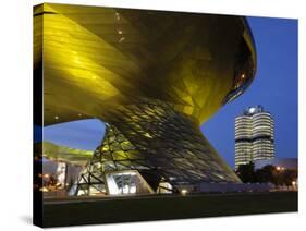 Bmw Welt and Headquarters Illuminated at Night, Munich, Bavaria, Germany, Europe-Gary Cook-Stretched Canvas