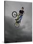 BMX Biker Performing Tricks-null-Stretched Canvas