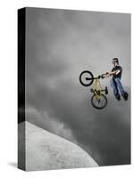 BMX Biker Performing Tricks-null-Stretched Canvas