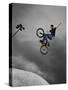 BMX Biker Performing Tricks-null-Stretched Canvas