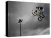 BMX Biker Performing Tricks-null-Stretched Canvas