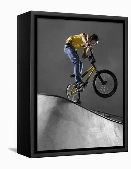 BMX Biker Performing Tricks-null-Framed Stretched Canvas