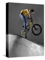 BMX Biker Performing Tricks-null-Stretched Canvas