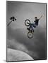 BMX Biker Performing Tricks-null-Mounted Photographic Print