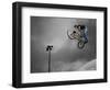 BMX Biker Performing Tricks-null-Framed Photographic Print