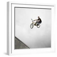 BMX Biker Performing Tricks-null-Framed Photographic Print