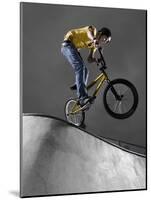 BMX Biker Performing Tricks-null-Mounted Photographic Print
