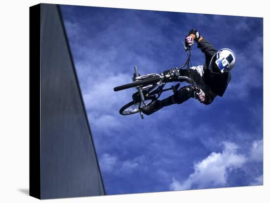 Bmx Cyclist Flying Off the Vert-null-Stretched Canvas