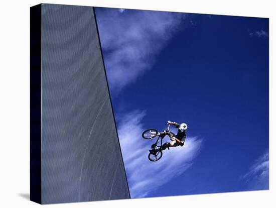 Bmx Cyclist Flying Off the Vert-null-Stretched Canvas