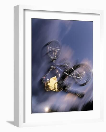 Bmx Cyclist Flying Off the Vert-null-Framed Photographic Print