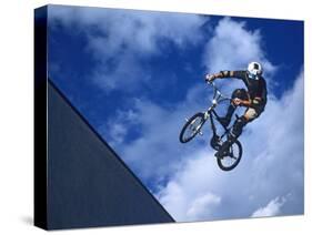 Bmx Cyclist Flys over the Vert-null-Stretched Canvas