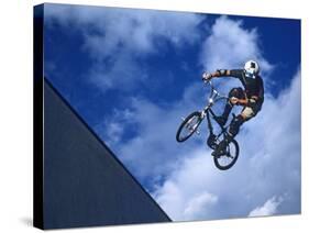 Bmx Cyclist Flys over the Vert-null-Stretched Canvas