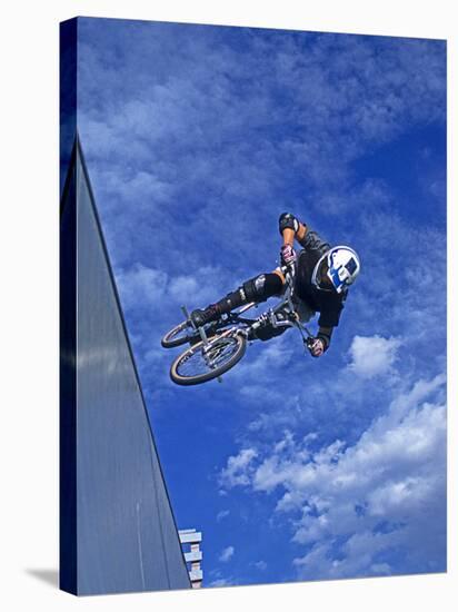 Bmx Cyclist Flys over the Vert-null-Stretched Canvas