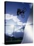 Bmx Cyclist Flys over the Vert-null-Stretched Canvas