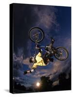 Bmx Cyclist Flys over the Vert-null-Stretched Canvas