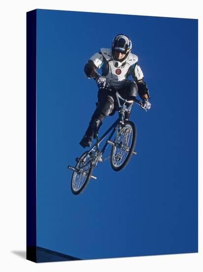 Bmx Cyclist Flys over the Vert-null-Stretched Canvas