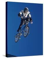 Bmx Cyclist Flys over the Vert-null-Stretched Canvas