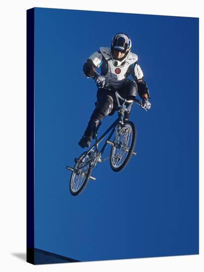 Bmx Cyclist Flys over the Vert-null-Stretched Canvas