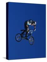 Bmx Cyclist Flys over the Vert-null-Stretched Canvas