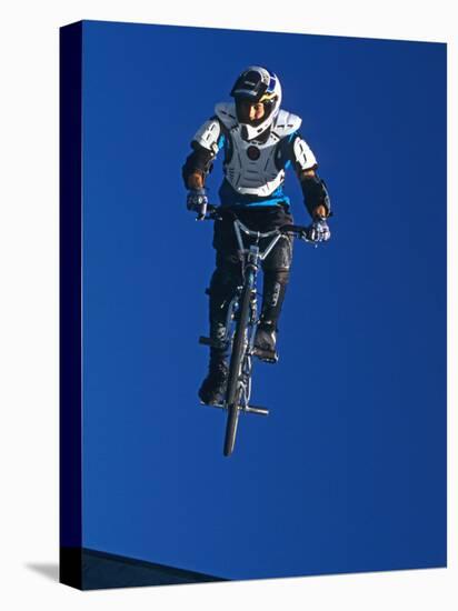 Bmx Cyclist Flys over the Vert-null-Stretched Canvas