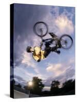 Bmx Cyclist Flys over the Vert-null-Stretched Canvas