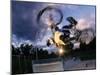 Bmx Cyclist Flys over the Vert-null-Mounted Premium Photographic Print