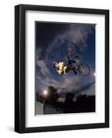 Bmx Cyclist Flys over the Vert-null-Framed Premium Photographic Print