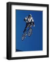 Bmx Cyclist Flys over the Vert-null-Framed Premium Photographic Print