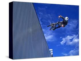 Bmx Cyclist Flys over the Vert-null-Stretched Canvas