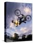 Bmx Cyclist Flys over the Vert-null-Stretched Canvas