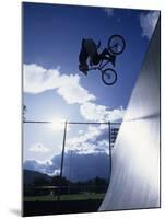 Bmx Cyclist Flys over the Vert-null-Mounted Photographic Print