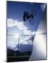 Bmx Cyclist Flys over the Vert-null-Mounted Photographic Print