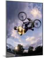 Bmx Cyclist Flys over the Vert-null-Mounted Photographic Print