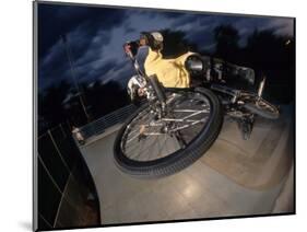 Bmx Cyclist Flys over the Vert-null-Mounted Photographic Print