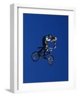 Bmx Cyclist Flys over the Vert-null-Framed Photographic Print