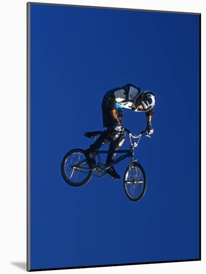 Bmx Cyclist Flys over the Vert-null-Mounted Photographic Print